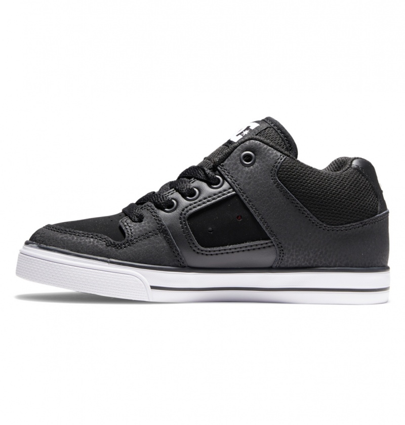 DC Shoes Pure Mid - Mid-Top Shoes Czarne Białe | 62814PWAF