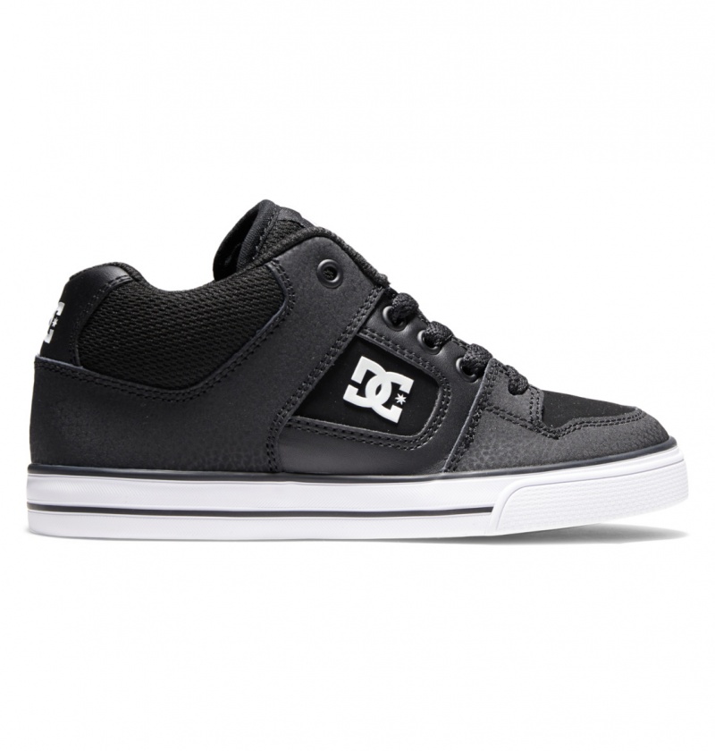 DC Shoes Pure Mid - Mid-Top Shoes Czarne Białe | 62814PWAF