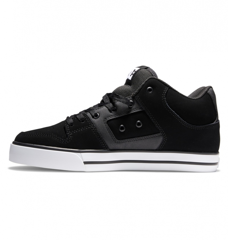 DC Shoes Pure Mid - Mid Top Shoes Czarne Białe | 92140ZOJS