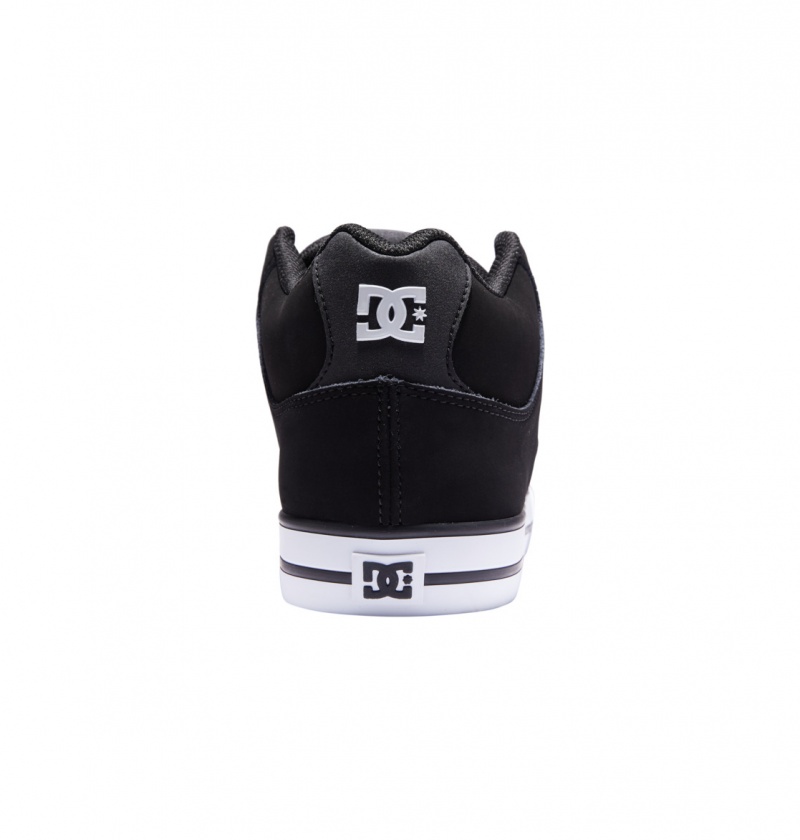 DC Shoes Pure Mid - Mid Top Shoes Czarne Białe | 92140ZOJS