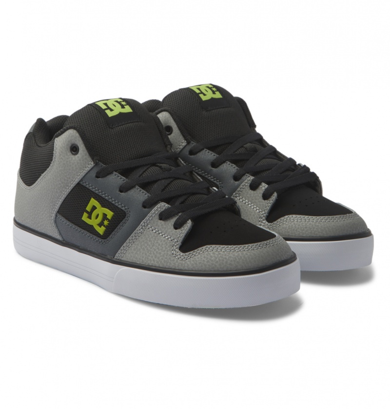 DC Shoes Pure Mid - Mid Top Shoes Czarne Szare Zielone | 19347VJOE