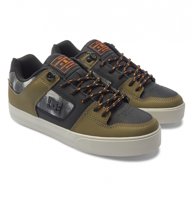 DC Shoes Pure WNT - Winterised Shoes Czarne Oliwkowe | 16892SICA