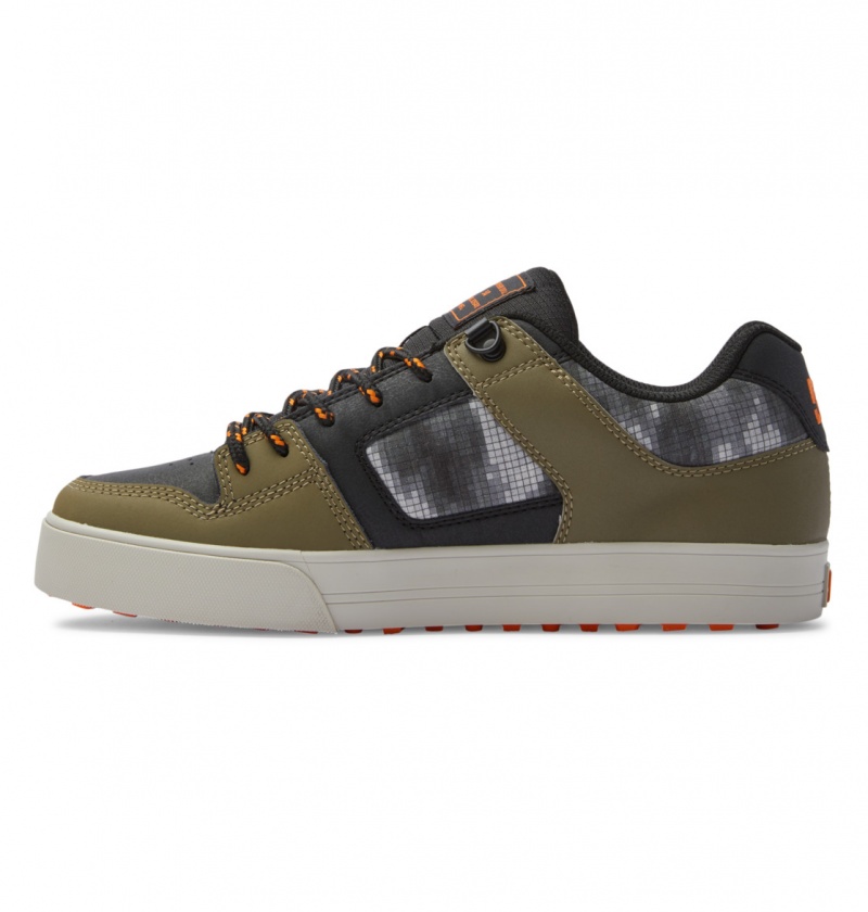 DC Shoes Pure WNT - Winterised Shoes Czarne Oliwkowe | 16892SICA