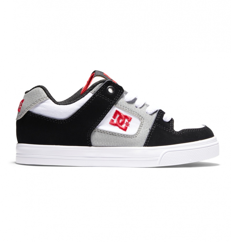 DC Shoes Pure - Skórzane Shoes Białe Czarne Czerwone | 51867HDMF