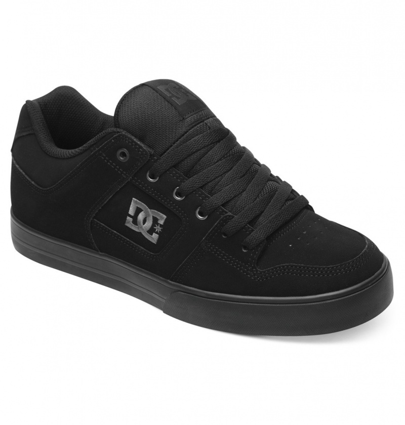 DC Shoes Pure - Skórzane Shoes Czarne Czarne | 62803QWHD