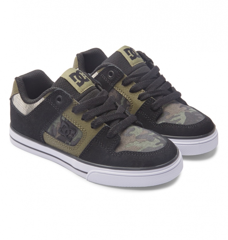 DC Shoes Pure - Skórzane Shoes Oliwkowe | 81237LAMG