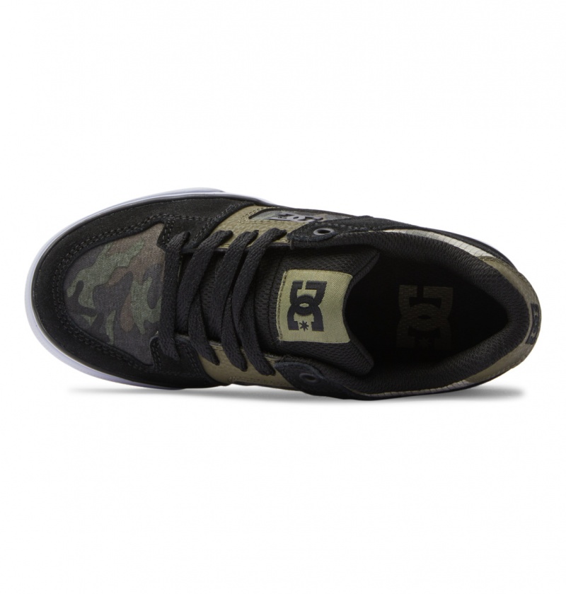 DC Shoes Pure - Skórzane Shoes Oliwkowe | 81237LAMG