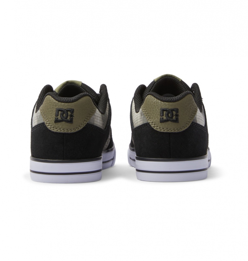 DC Shoes Pure - Skórzane Shoes Oliwkowe | 81237LAMG