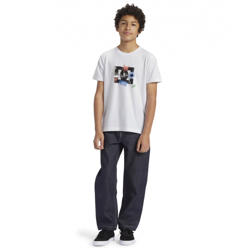 DC Shoes Scribble - T-Shirt 8-16 Białe | 09381JQMI