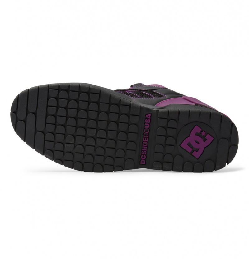 DC Shoes Spectre Needles - Skórzane Shoes Czarne Fioletowe | 35862ACVT