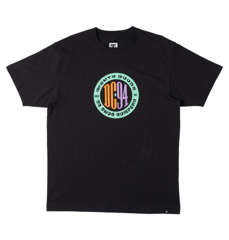 DC Shoes Sportowe Circle - Crew Neck T-shirt Czarne | 68920GJWV