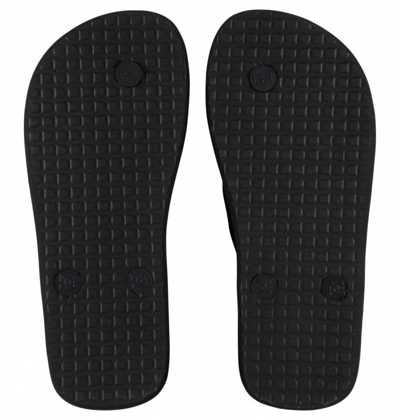 DC Shoes Spray - Flip-Flops Czarne Białe | 35742HOAK