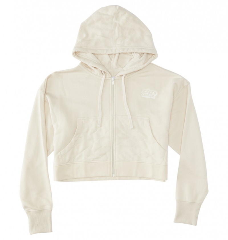 DC Shoes Stardust - Zip-Up Hoodie Srebrne | 45179UQDR