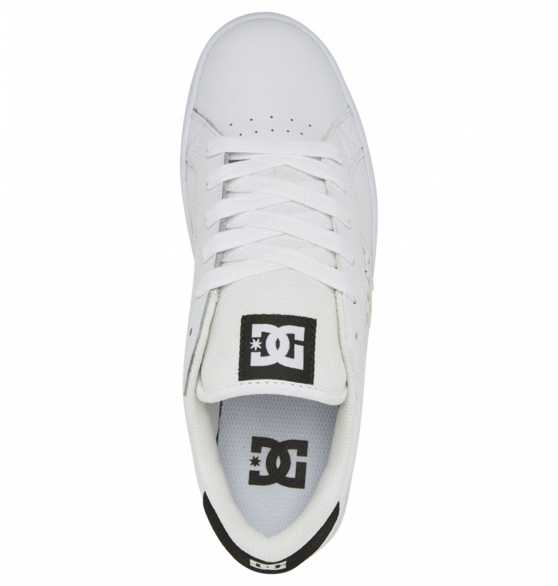 DC Shoes Striker - Skórzane Shoes Białe Czarne | 15642GXWC