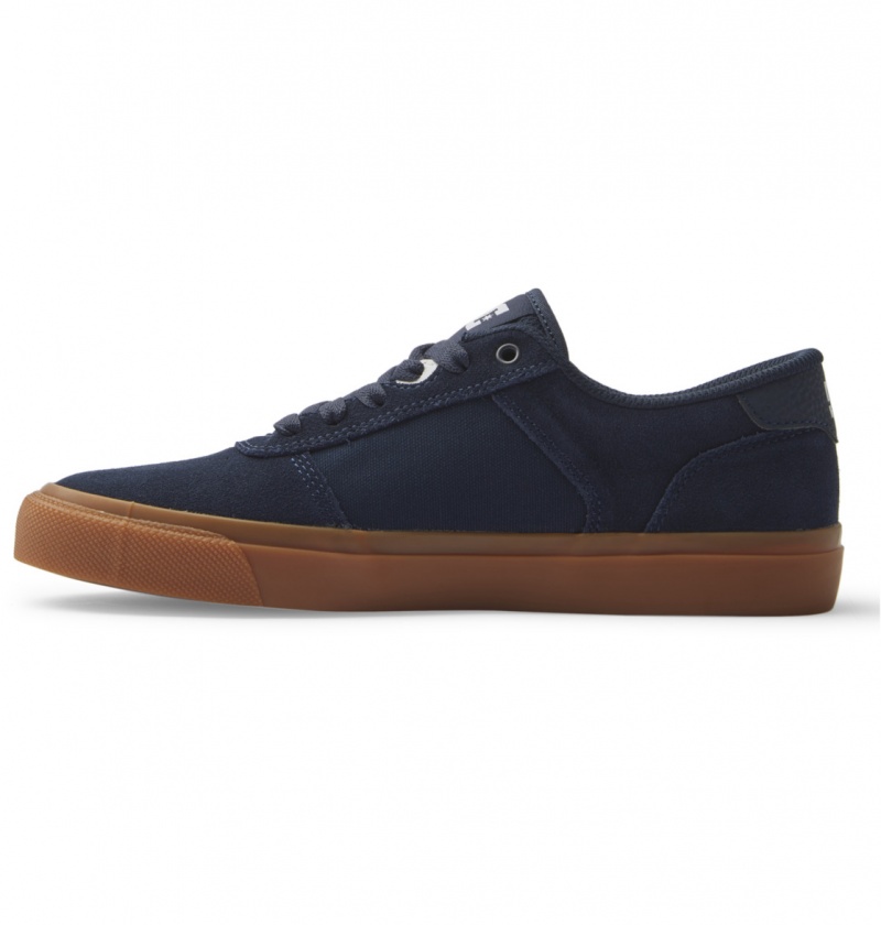 DC Shoes Teknic - Skórzane Shoes Ciemny Granatowe | 43076VAYI