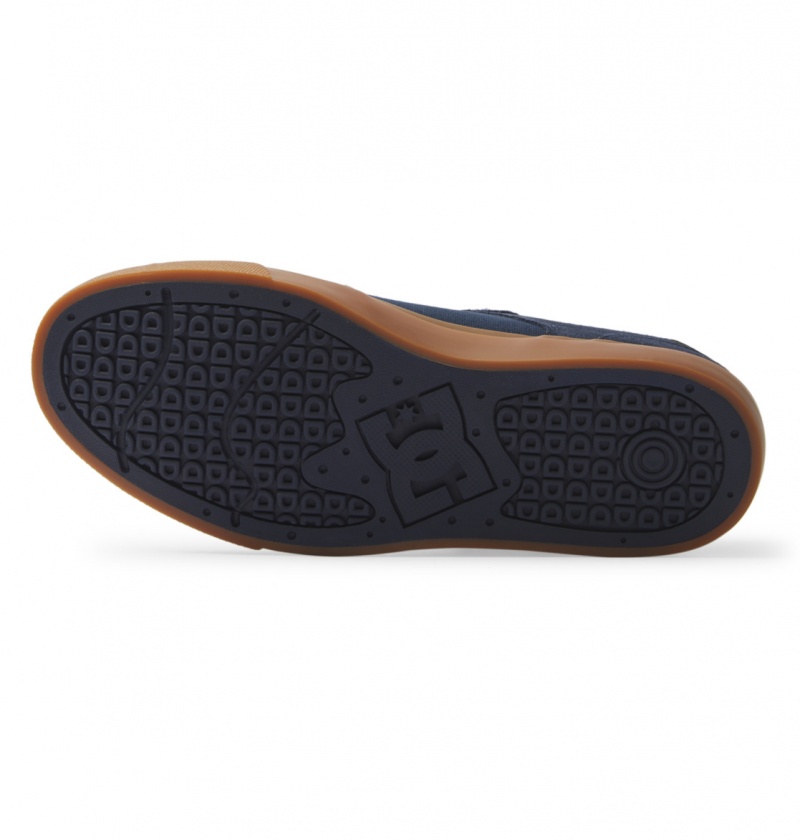 DC Shoes Teknic - Skórzane Shoes Ciemny Granatowe | 43076VAYI