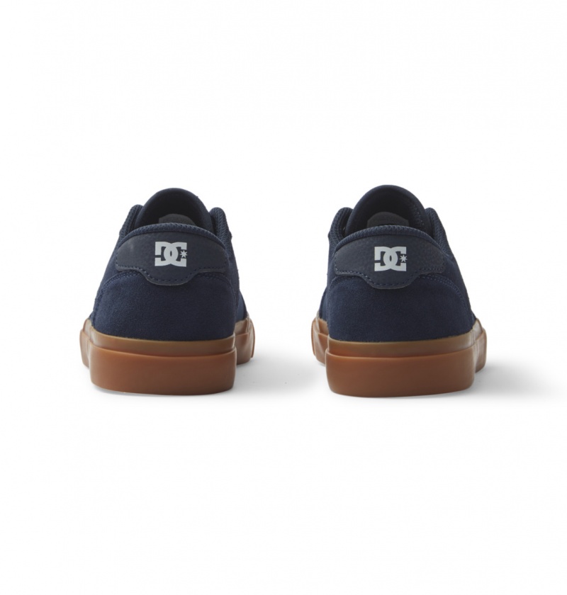 DC Shoes Teknic - Skórzane Shoes Ciemny Granatowe | 43076VAYI