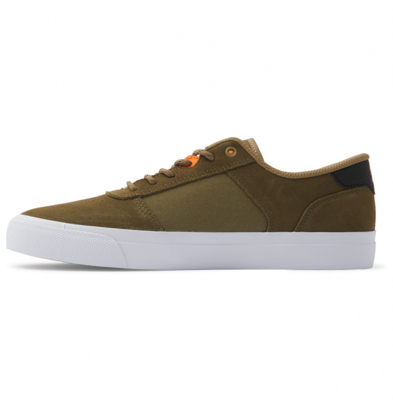 DC Shoes Teknic - Skórzane Shoes Oliwkowe Camo | 64532YWQG