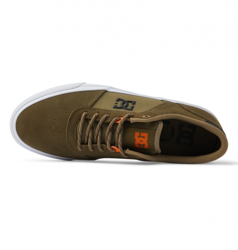 DC Shoes Teknic - Skórzane Shoes Oliwkowe Camo | 64532YWQG