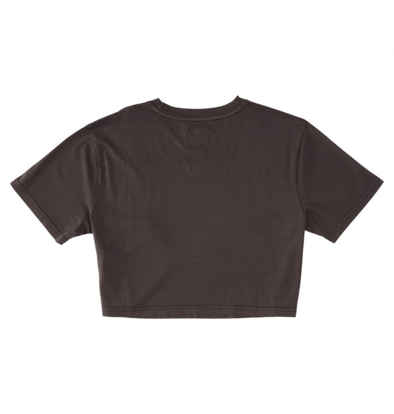 DC Shoes Timeless Boxy - T-Shirt Czarne Niebieskie | 35189FRNV