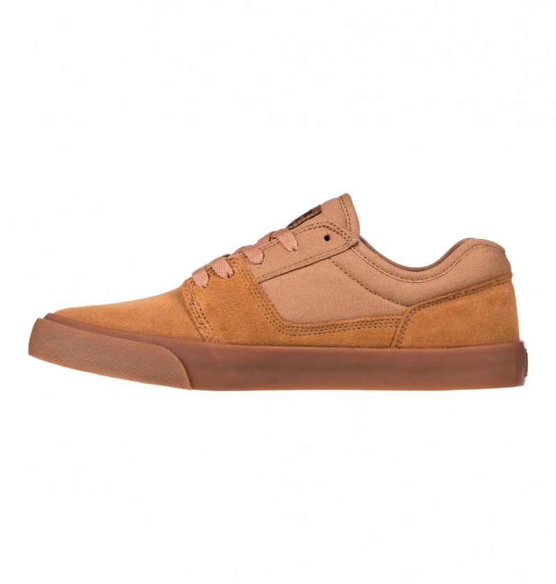 DC Shoes Tonik - Skórzane Shoes Brązowe | 69270HZQD