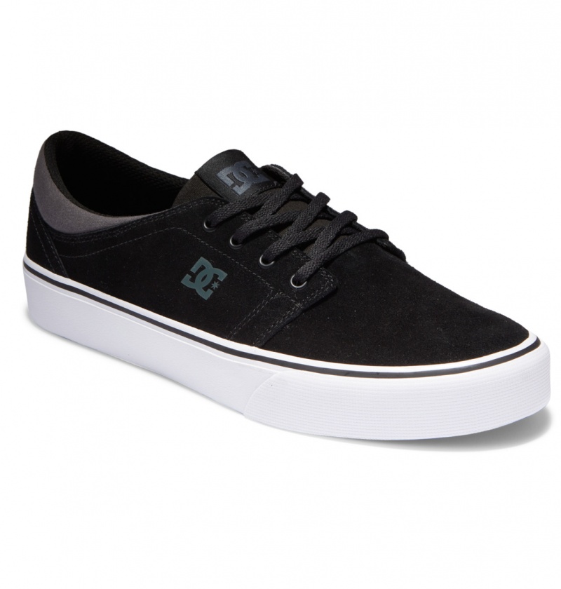 DC Shoes Trase - Zamszowe Shoes Czarne Czarne Szare | 12598XDMJ