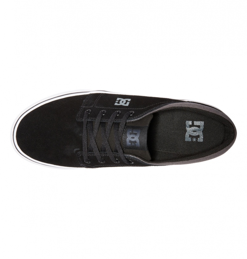 DC Shoes Trase - Zamszowe Shoes Czarne Czarne Szare | 12598XDMJ