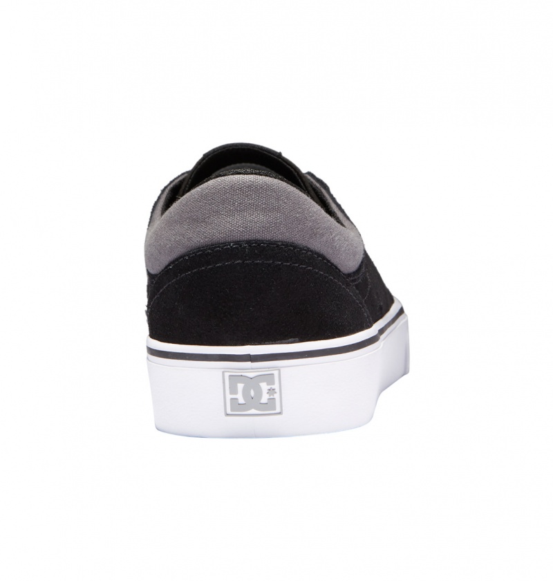 DC Shoes Trase - Zamszowe Shoes Czarne Czarne Szare | 12598XDMJ