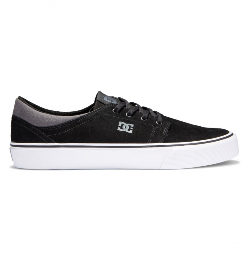 DC Shoes Trase - Zamszowe Shoes Czarne Czarne Szare | 12598XDMJ