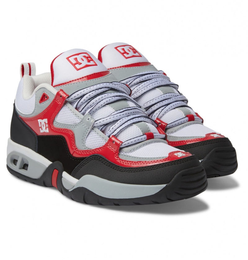 DC Shoes Truth Beng - Skórzane Shoes Czarne Białe Czerwone | 52190EBLS