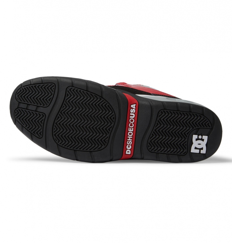 DC Shoes Truth Beng - Skórzane Shoes Czarne Białe Czerwone | 52190EBLS