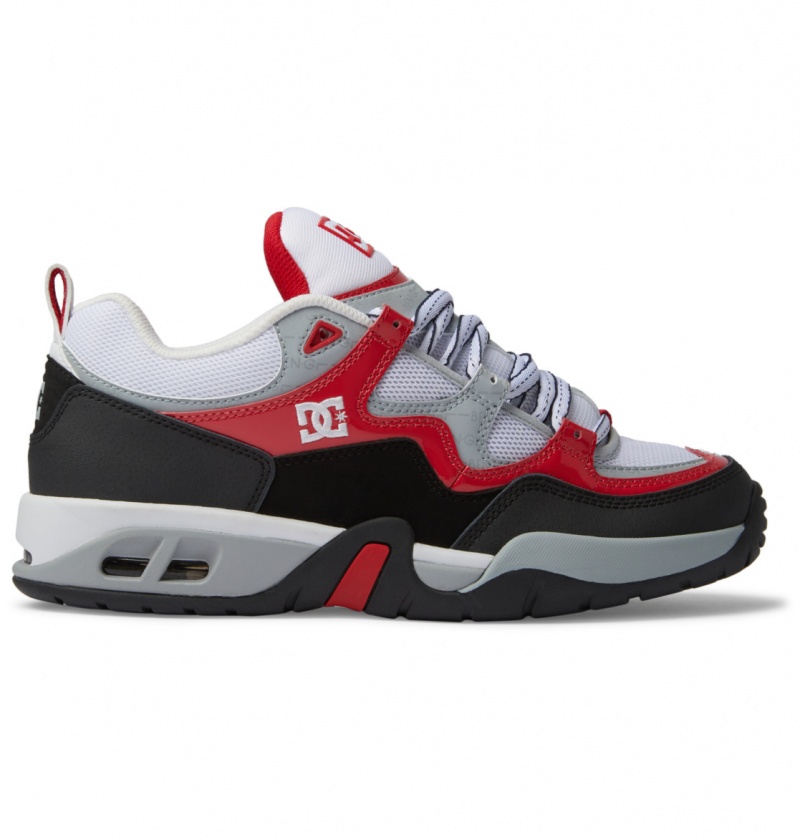 DC Shoes Truth Beng - Skórzane Shoes Czarne Białe Czerwone | 52190EBLS