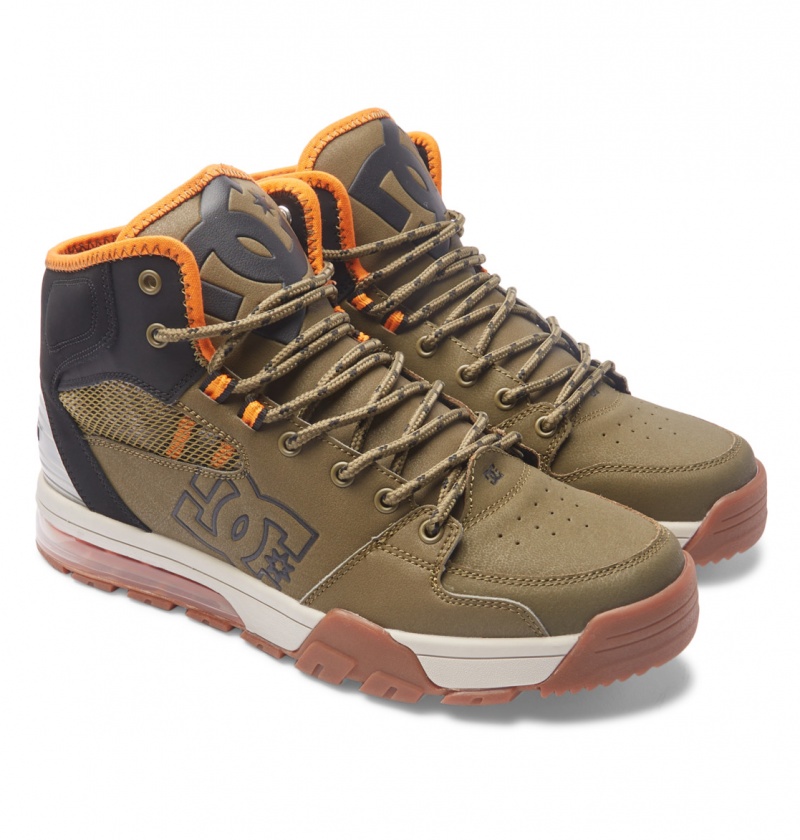 DC Shoes Versatile Hi WR - Koronkowe-Up Boots Oliwkowe Czarne | 18345ELBG