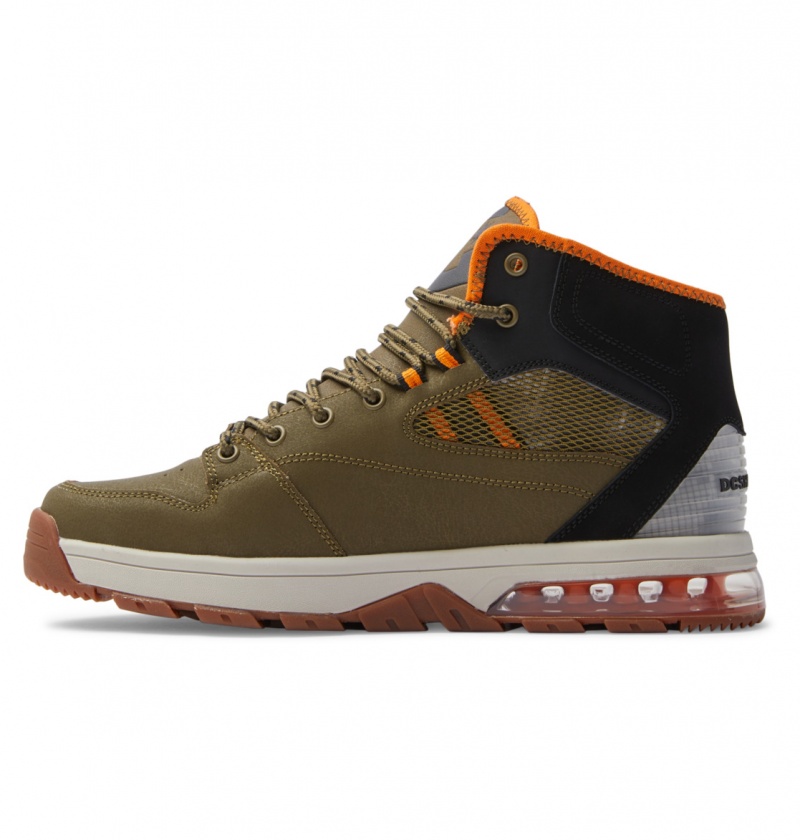 DC Shoes Versatile Hi WR - Koronkowe-Up Boots Oliwkowe Czarne | 18345ELBG