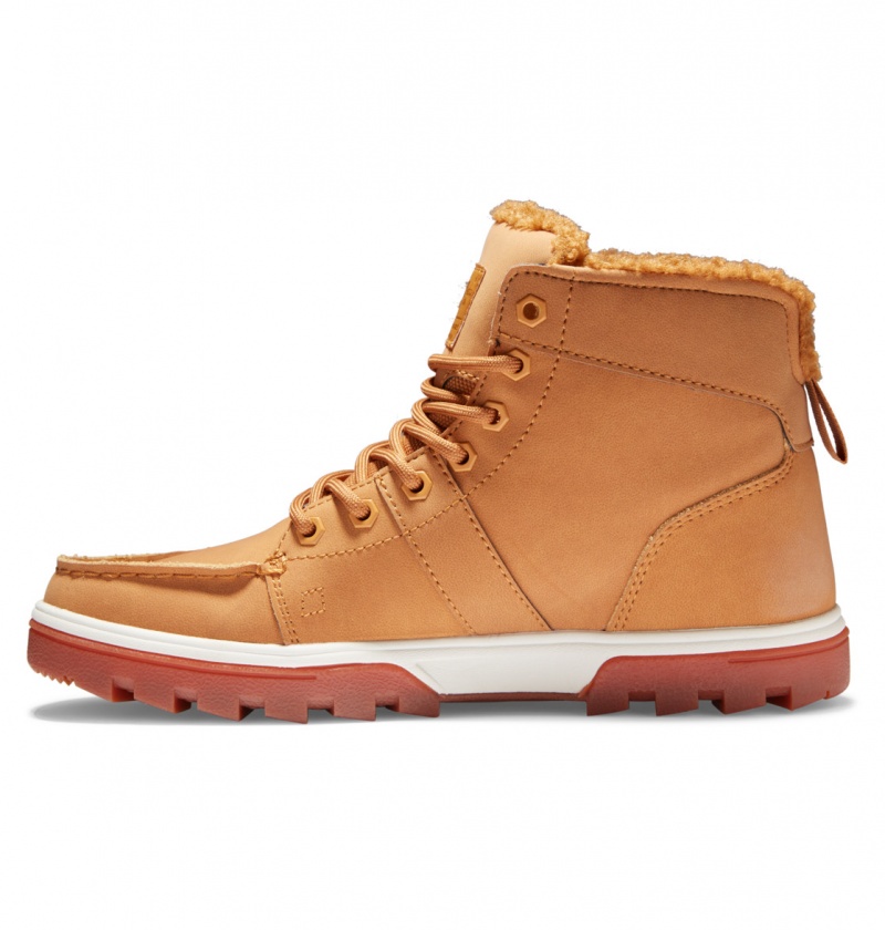 DC Shoes Woodland - Sherpa Podszewką Skórzane Boots Czekolada | 25967QZDE