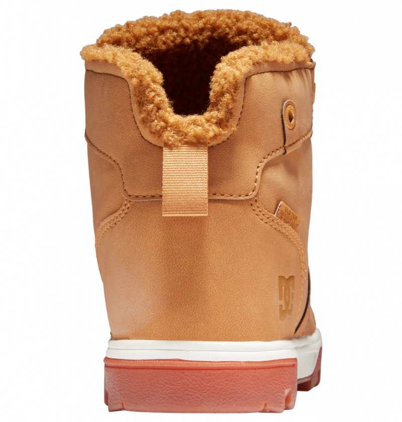 DC Shoes Woodland - Sherpa Podszewką Skórzane Boots Czekolada | 25967QZDE