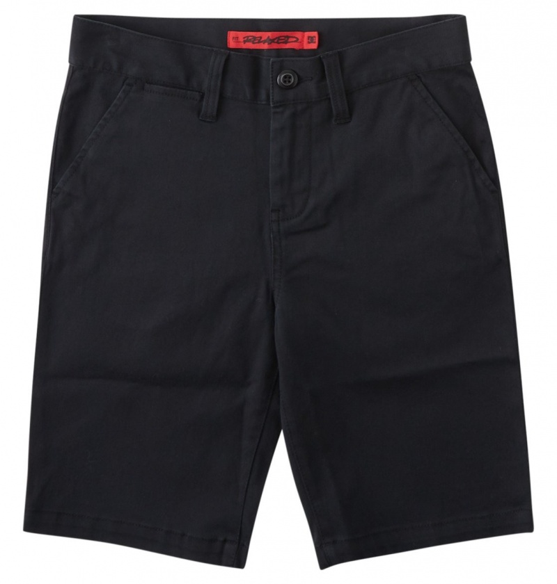 DC Shoes Worker Relaxed - Chino Shorts 8-16 Czarne | 34621GPUK