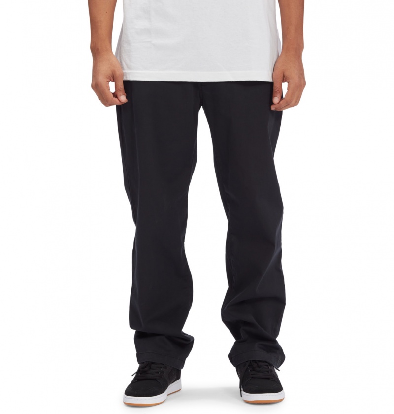 DC Shoes Worker Relaxed - Chinos Czarne | 73459URLS