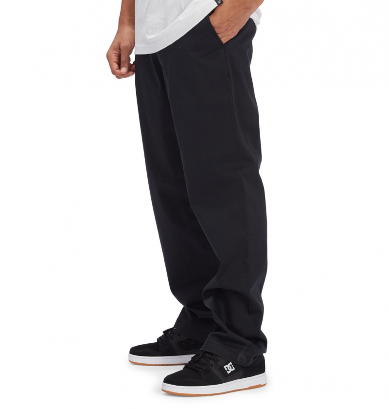 DC Shoes Worker Relaxed - Chinos Czarne | 73459URLS