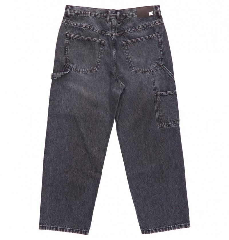 DC Shoes Worker - Baggy Carpenter Jeans Czarne | 48375JXKC