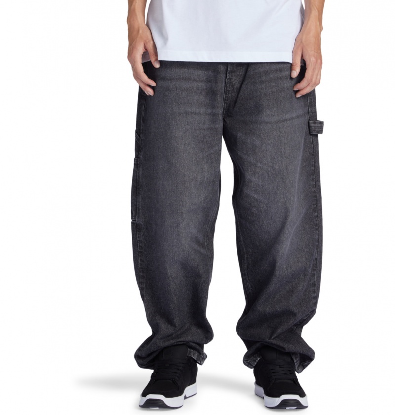 DC Shoes Worker - Baggy Carpenter Jeans Czarne | 48375JXKC