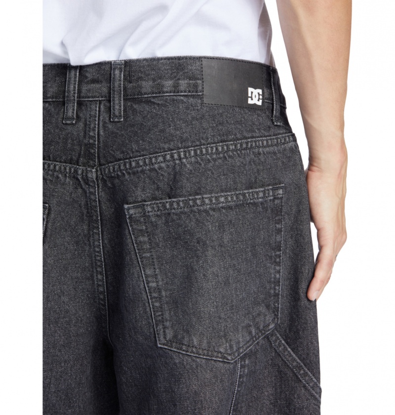 DC Shoes Worker - Baggy Carpenter Jeans Czarne | 48375JXKC