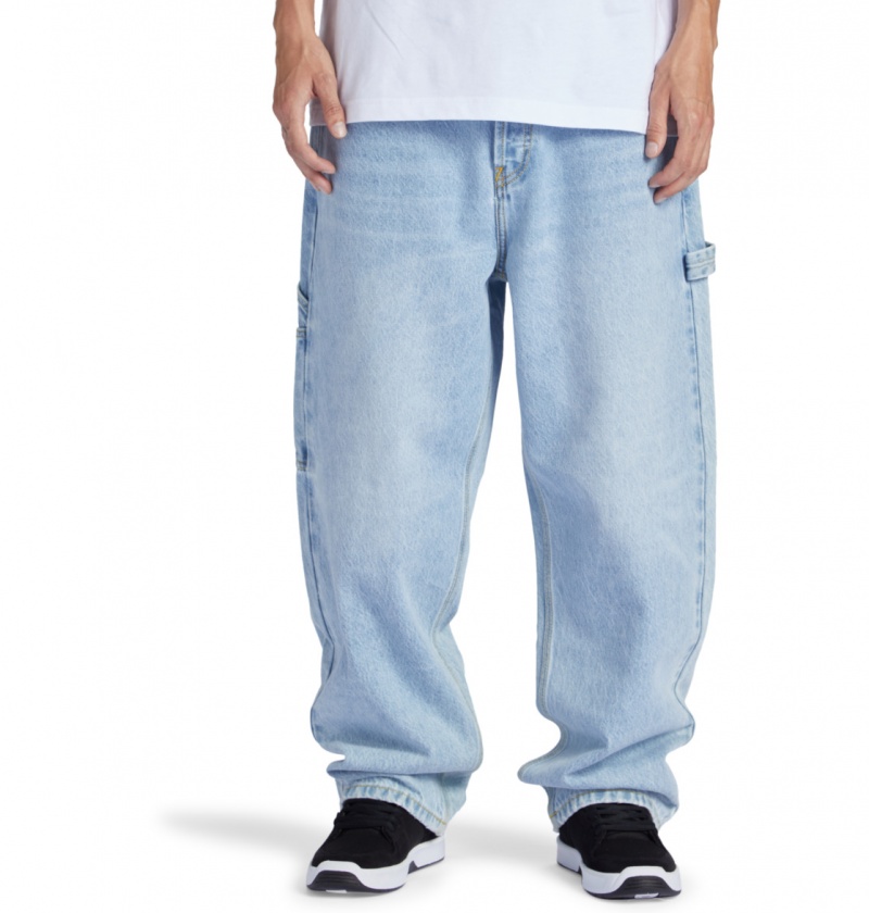 DC Shoes Worker - Baggy Carpenter Jeans Indygo Głęboka | 20791JTXY