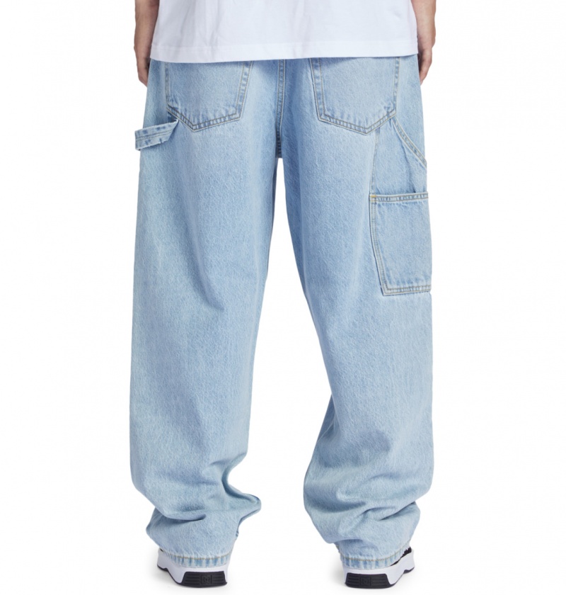 DC Shoes Worker - Baggy Carpenter Jeans Indygo Głęboka | 20791JTXY