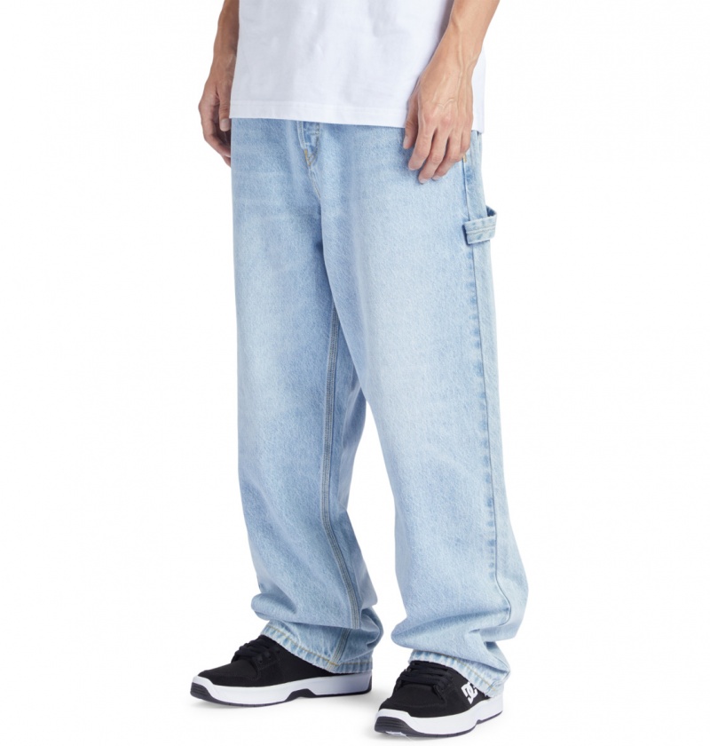 DC Shoes Worker - Baggy Carpenter Jeans Indygo Głęboka | 20791JTXY