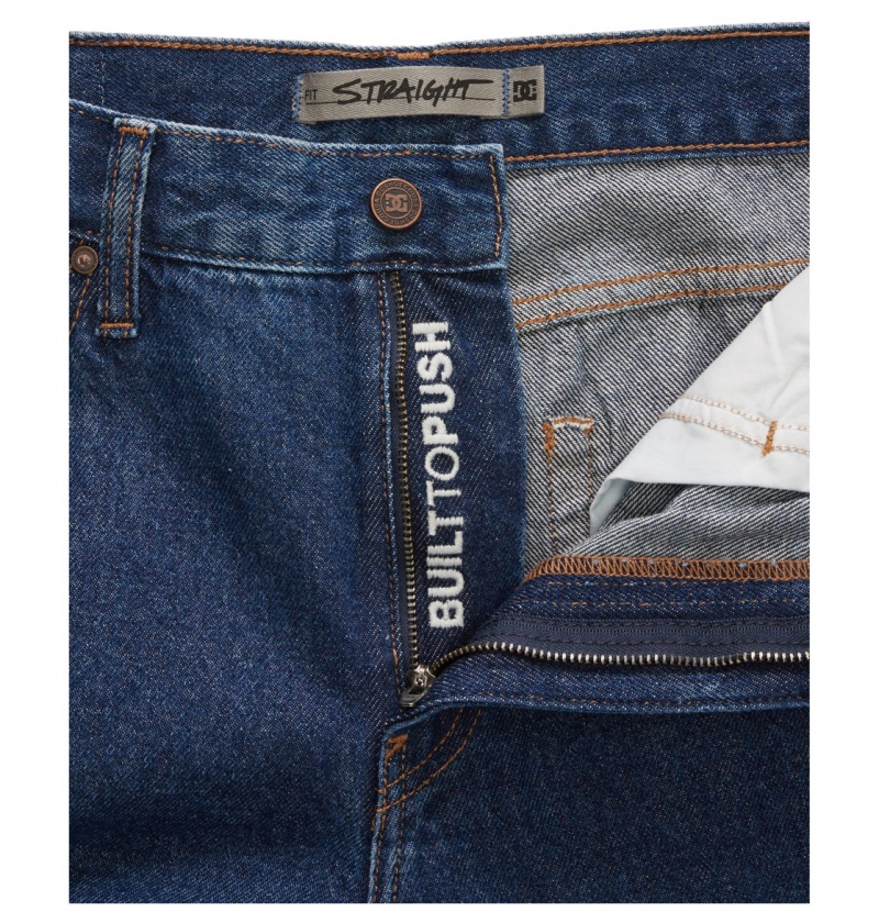 DC Shoes Worker - Prosty Fit Jeans Indygo Ciemny | 27163JPCG