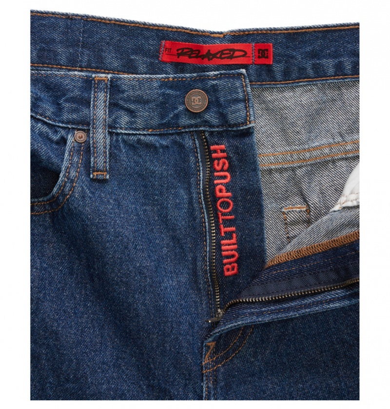 DC Shoes Worker - Relaxed Fit Jeans Indygo Ciemny | 93578LOKS