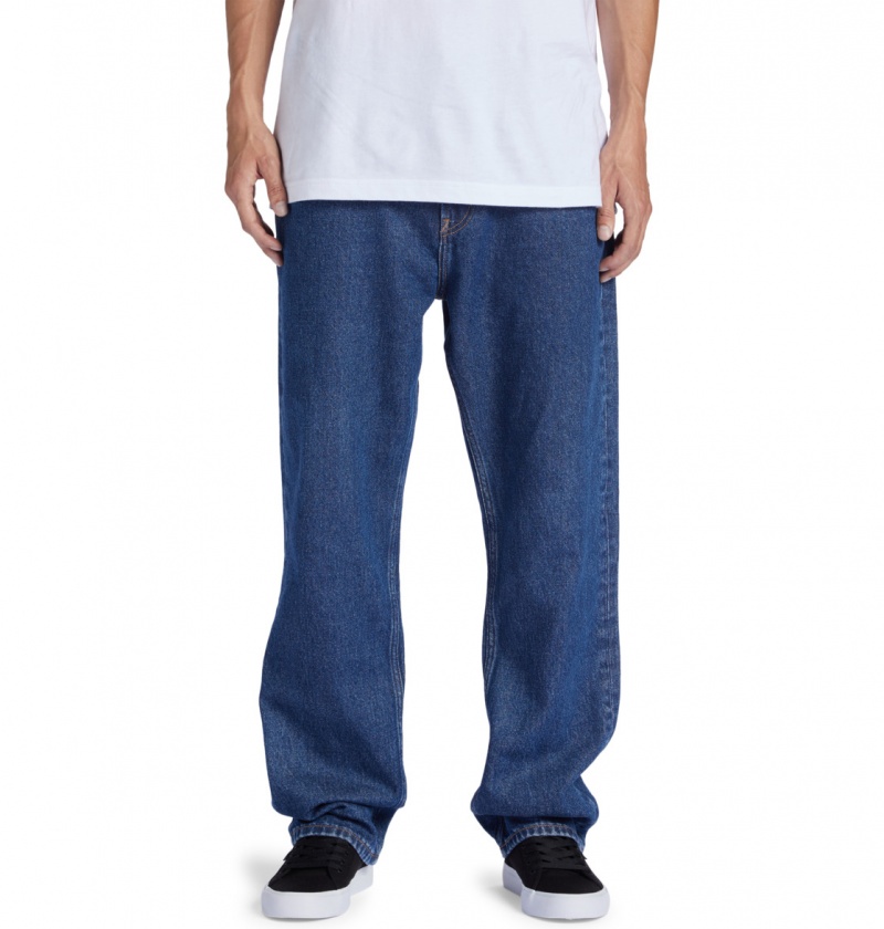 DC Shoes Worker - Relaxed Fit Jeans Indygo Ciemny | 93578LOKS