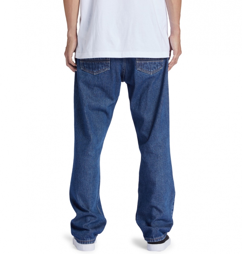 DC Shoes Worker - Relaxed Fit Jeans Indygo Ciemny | 93578LOKS