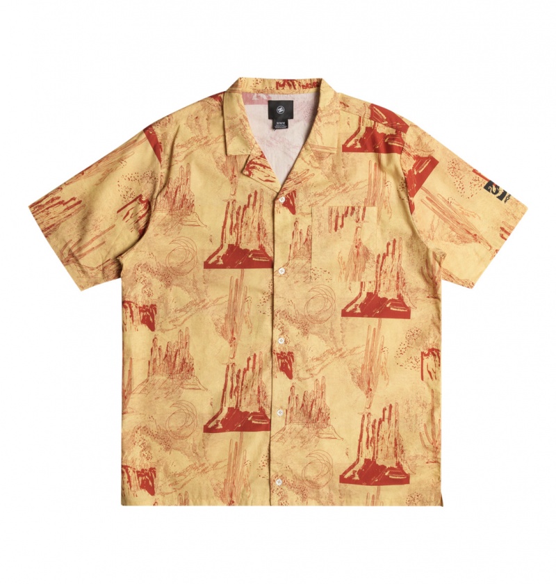 DC Shoes x Monegros - Krótkie Sleeve Shirt Żółte | 25398IOXM